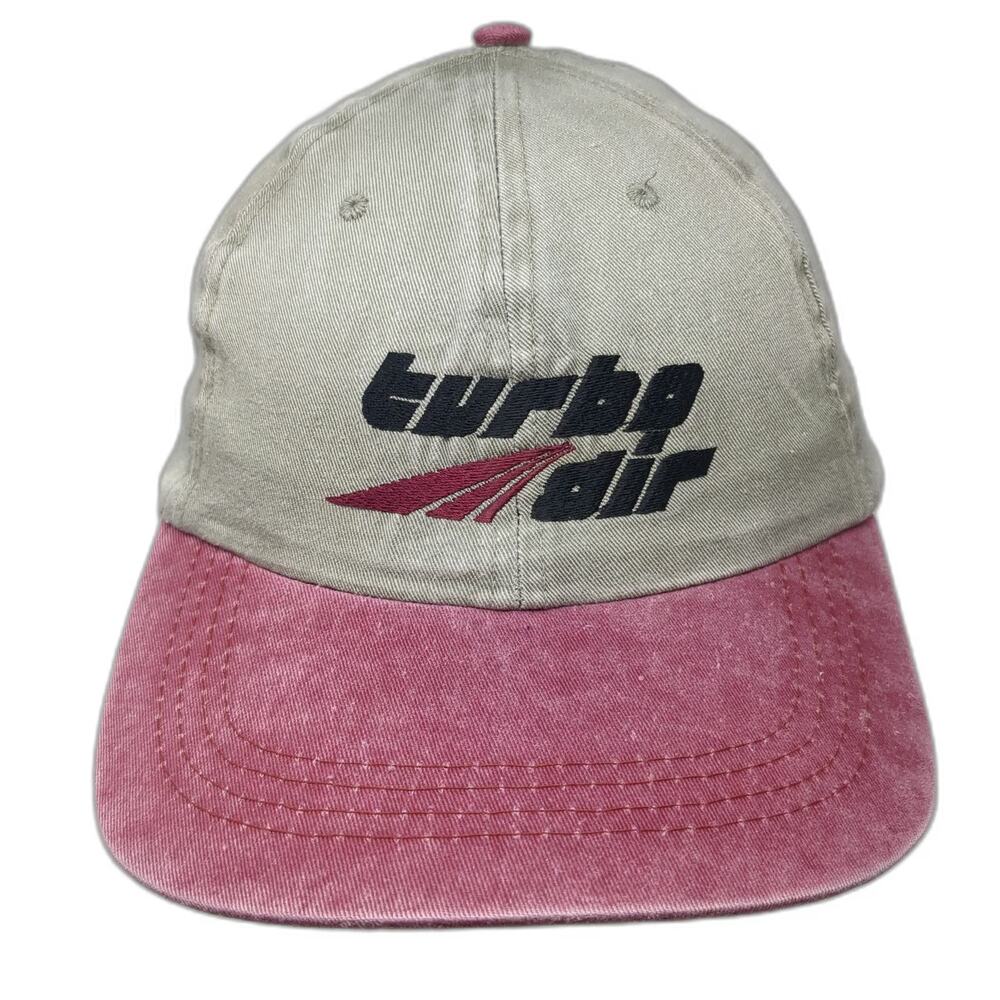 Port Authority Baseball Cap Beige Red One Size Turbo Air Logo Slideback Hat